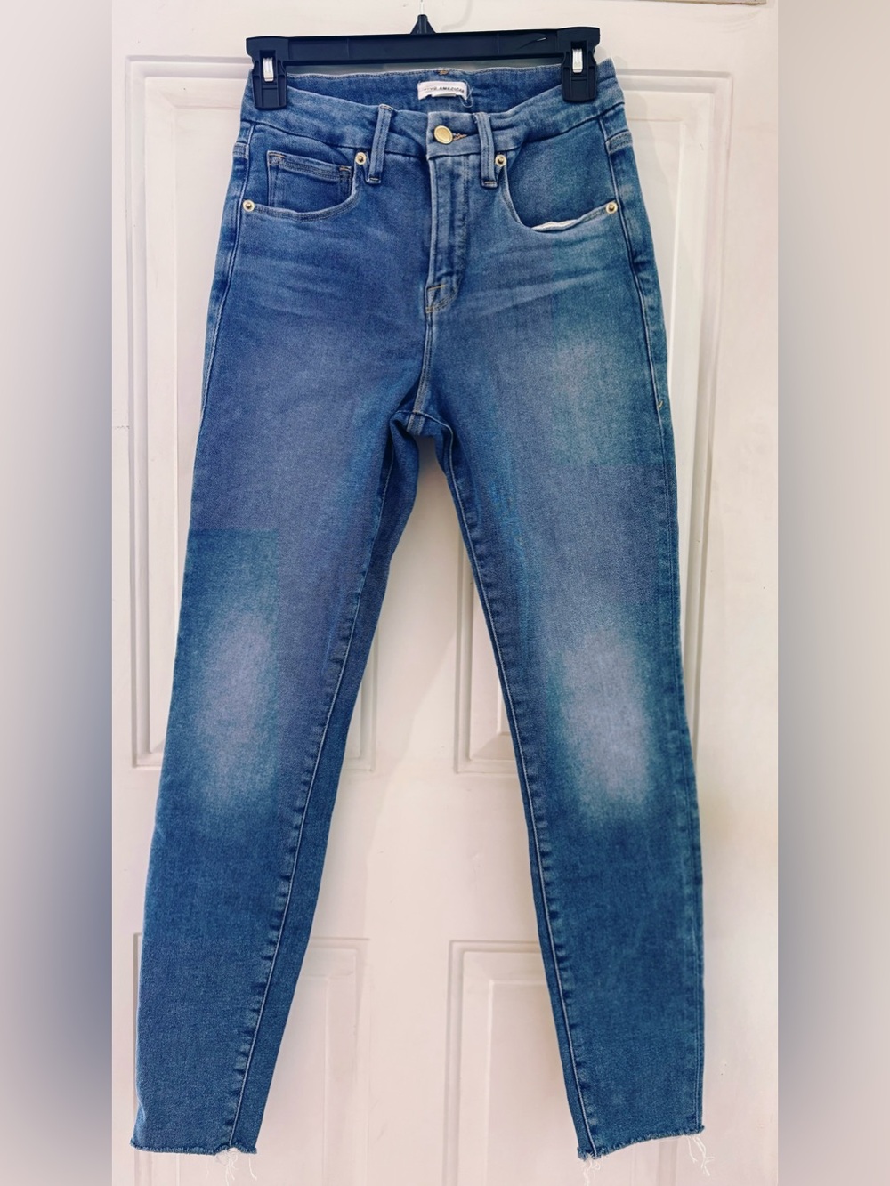 Good American Blue Skinny High-Rise Jeans